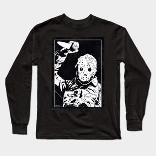 JASON VOORHEES - Friday the 13th (Black and White) Long Sleeve T-Shirt
